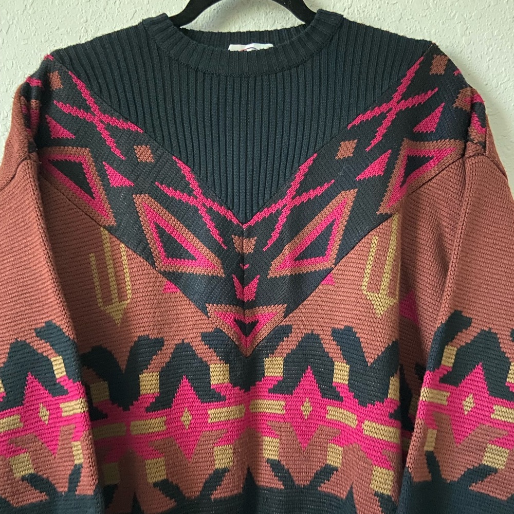 Bogner Vintage 80s Jacquard Knit Ski Sweater Desert Cactus Design Wool Sweater - Picture 6 of 14